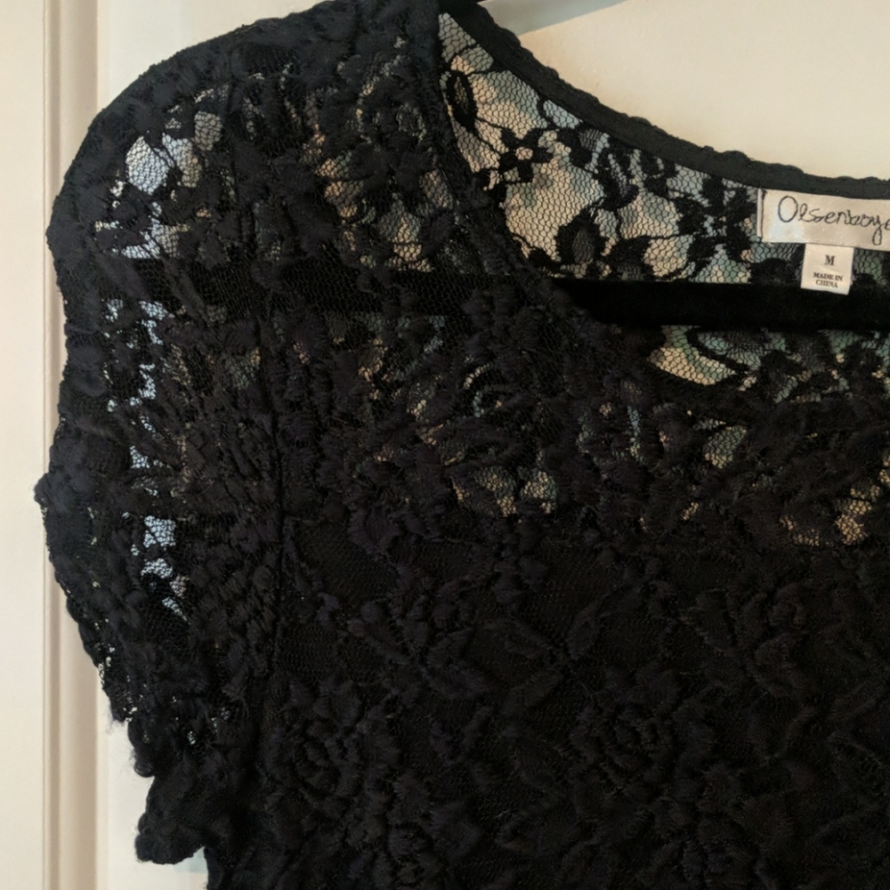 Olsenboye Black Lace Dress Size M